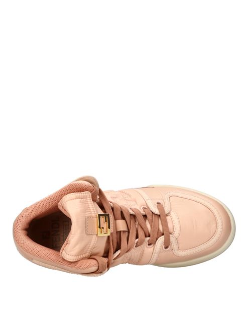 High sneakers in leather and fabric FENDI | 8E8380 ALIR F1JG9ROSA